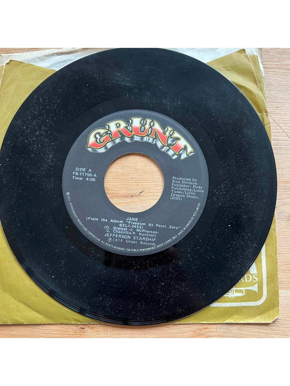 Jefferson Starship - Jane/Freedom at Point Zero 45rpm VG+ R90